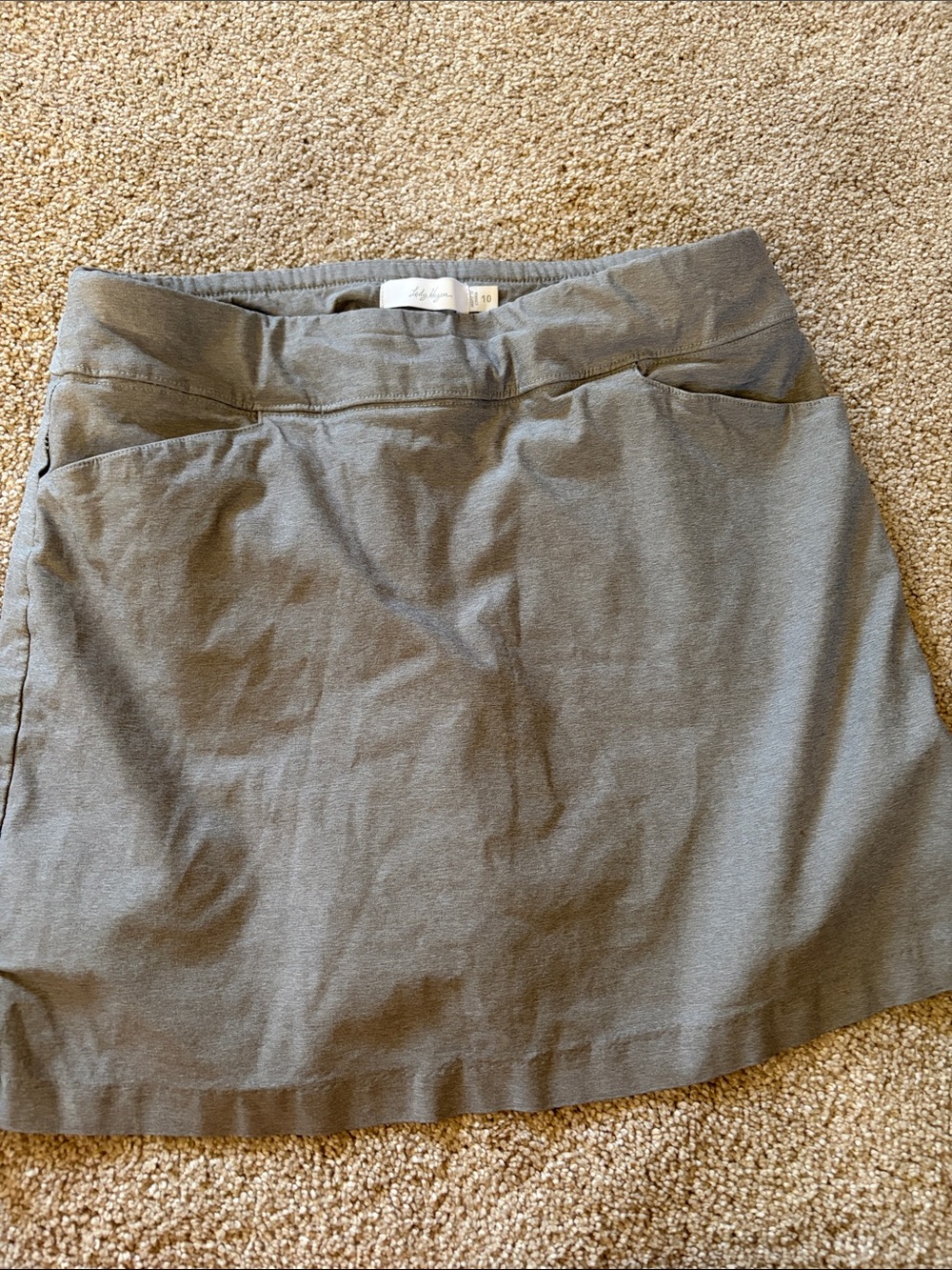 Lady Hagen Gray A-Line Skort with Front Pockets
